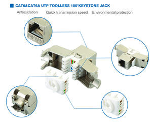CAT5E 8-Pin UTP 180 °   Acoplador RJ45 sin herramientas, Conector Keystone Jack, Conectores Keystone Jack - Product Image 5