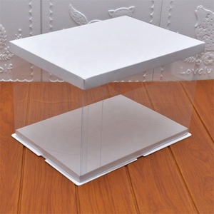 Dropshipping Transparent Cake <b>Box</b> Color Custom Packaging 3 in 1 Plastic Cake Gift <b>Box</b> - Product Image 6