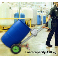 Carretilla de Acero Inoxidable para Bidones de Aceite, Carretilla Manual para Bidones de 200 Litros, Herramienta de Transporte