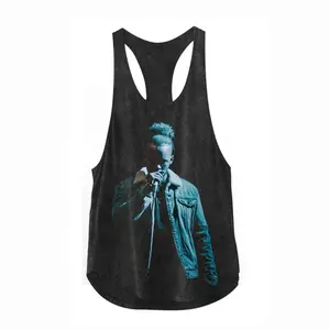 Hot Sell Acid Wash Farbe Benutzer definiertes Bild Digitaldruck Männer Tank Tops