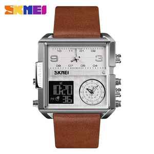 SKMEI 1584, esfera cuadrada de moda con relojes digitales, reloj de doble hora, reloj de pulsera deportivo creativo para hombre, reloj de pulsera para hombre, Montre Homme - Product Image 6