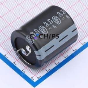 LSM471M2W--A3540 ตัวเก็บประจุแบบอิเล็กโทรไลต์อะลูมิเนียมแบบ Snap-in ชนิด Through-hole (THT), ขนาด D35xL40 มม. 470uF 20% 450V 35 มม. - Product Image 1