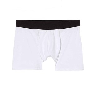 Custom Men's XL Size <strong>Boxer</strong> <strong>Shorts</strong> White Spandex Material <strong>Black</strong> Waistband Breathable Print Seamless Logo Classic Style Briefs - Product Image 1