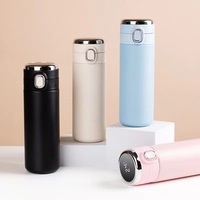 Bouteille isotherme en acier inoxydable personnalisée de 450 ml avec affichage de la température, maintien au chaud/au froid pendant 12 à 24 heures, cadeau promotionnel