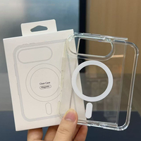 Étui de téléphone portable magnétique transparent anti-jaunissement résistant aux chocs JOYPORODO C010 pour iPhone Duo, coque arrière transparente résistante aux chocs