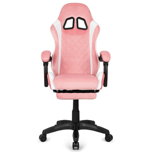 <strong>UK</strong> Premium Racer <strong>Cheap</strong> Sporty <strong>Office</strong> Computer <strong>Chair</strong> Stylish Diamond Stitching Pro Pink White Swivel Gaming <strong>Chair</strong> with Footrest - Product Image 2