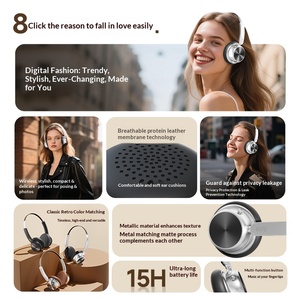 2026 New American Retro <b>Headphones</b> Wireless Sports Headset Fashion Earphones For <b>Girls</b> Wholesale - Product Image 3
