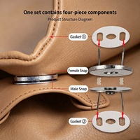 Fermoir magnétique de luxe en alliage de zinc 14 mm 18 mm pour sacs à main, sacs en cuir, bouton métallique OEM