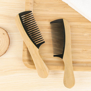 5 Phong Cách Mới Đến Gỗ Tre Tự Nhiên Thân Thiện Với Môi Rat Tail Comb Set Anti-Static Wide Răng Massage Da Đầu Combs Hộ Gia Đình - Product Image 5