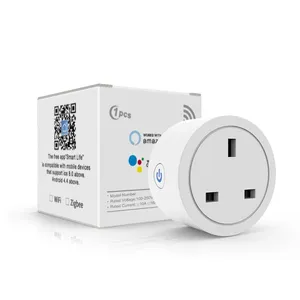 Tuya Wireless WiFi Smart Plug 16A UK-Buchse Smart Life APP Arbeiten Sie mit Alexa Google Assistant Voice Control Smart Home