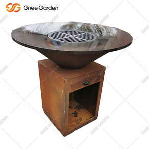 High-Quality Corten Steel Barbecue Grill - <b>Dual</b> <b>Fuel</b> (Wood/Charcoal) for Indoor Courtyard & Outdoor Picnic Feasts - Product Image 6