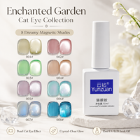 Yunzuan Enchanted Garden – Kit de vernis gel œil de chat 8 couleurs 15 ml – Magnétique, Soak Off, UV LED