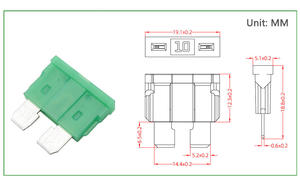 Автомобильный средний предохранитель, термостойкий, стандартный, вставной, 5-50А, 32В, из нейлона, высокотемпературный - Product Image 2