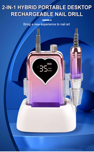 Gran oferta, cepillo de carbón electrónico de 35000 RPM, taladro de uñas eléctrico portátil en forma de corazón para salón, pulidor de uñas fuerte OEM - Product Image 6