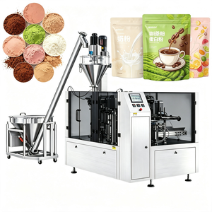 Máquina de envasado de café molido en polvo para bolsas rotatorias Doypack con fuelle, bolsas preformadas y bolsas de fondo plano cuadradas - Product Image 1