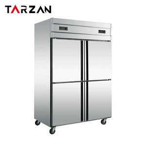 Congélateur vertical commercial 4 portes en acier inoxydable 1000L cuisine congélateur vertical réfrigéré mécaniquement hôtels restaurants - Product Image 1