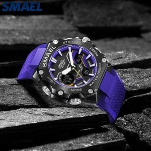 Montre sport à quartz SMAEL 8101 de haute qualité, chronographe, double affichage, étanche 50 m, montre numérique pour homme - Product Image 4