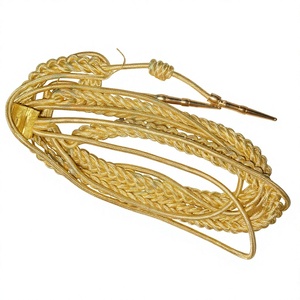 Premium Quality Right Shoulder Service Dress Aiguillettes Wholesale Bullion Wire Uniform Aglet <b>Lanyard</b> with Metal Tips - Product Image 1