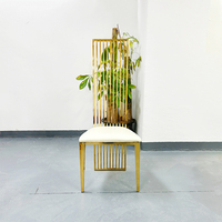 Nouvelle Chaise de Mariage de Luxe en Acier Inoxydable à Dossier Haut pour Salle de Réception, Hôtel et Bar Vertical