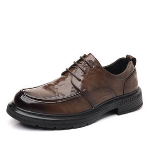 Chaussures pour hommes 2026 Nouveauté en cuir de vachette véritable à lacets Printemps Automne Luxe léger Business Décontracté Formel Semelle épaisse Antidérapantes - Product Image 1