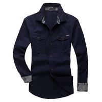 Chemise en coton tactique pour hommes Chemise à manches longues pour hommes pour uniforme de sport Randonnée Escalade Chasse Chemise décontractée d'extérieur