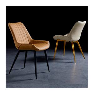 Nordic काले इतालवी आधुनिक लक्जरी रेस्तरां रसोई घर कुर्सी घर फर्नीचर चमड़े के भोजन कुर्सियां धातु पैरों के साथ चमड़े के भोजन कुर्सियां - Product Image 5