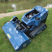 Petite tondeuse à gazon robotisée à chenilles, télécommande, coupe large pour un entretien sans tracas