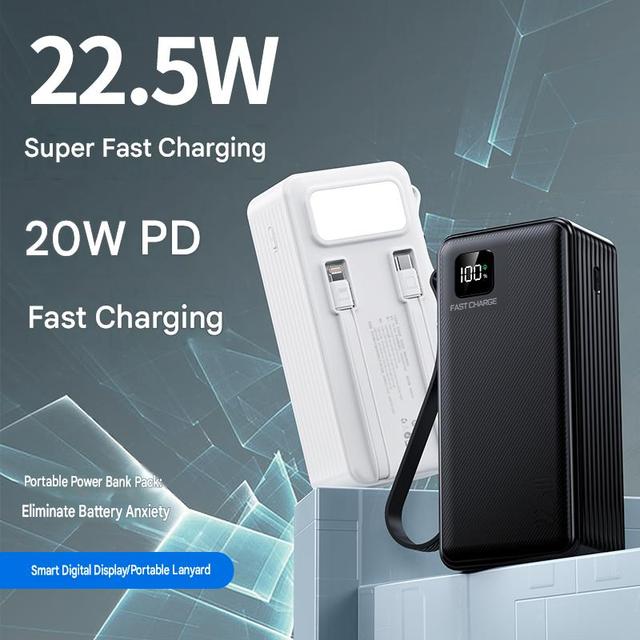 High Capacity 20000mAh 22.5W PD Fast Charging LED Display Li-Polymer Battery Portable Power Bank Universal Type-C Input 2 Type-C