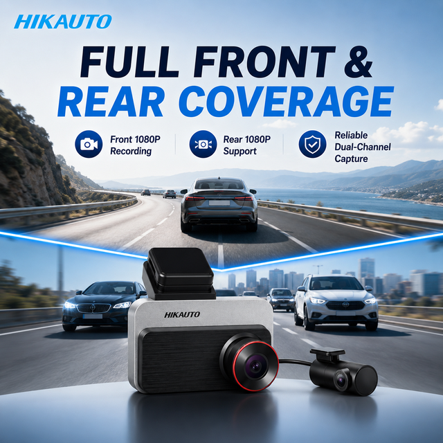 C200S(2CH) Dual Recording Front & Rear Wireless IPS Screen Dash Camera with 24h Loop Recording WiFi G-Sensor