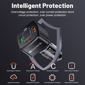 Chargeur de voiture 4 en 1 38W PD+QC3.0 2USB 3.1A+2PD 20W Charge rapide Chargeur de téléphone de voiture - Product Image 2