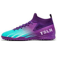 Nouvelles chaussures de football à tige haute, tissées, antidérapantes, à crampons longs AG/FG pour hommes, entraînement en extérieur