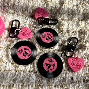 Black <b>Vinyl</b> Record NFC Acrylic Key Chain Spot Star Concert Material Animation Peripheral Couple Small Pendant Decoration - Product Image 4