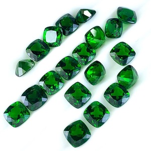 All'ingrosso cabochon Diopside naturali lucidati di lusso leggero-taglio cuscino quadrato smeraldo-come verde 6x6mm gemme sciolte per bene - Product Image 2