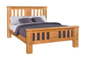 Cama de madera QUEENSLAND de alta calidad, muebles de madera maciza de Acacia para dormitorio, diseño personalizado, embalaje de cartón, fábrica vietnamita - Product Image 2