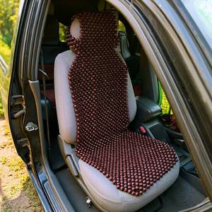 Coussin de siège de voiture en perles de bois, rouge vin, pièce unique, respirant et rafraîchissant, pour une utilisation quatre saisons - Product Image 1