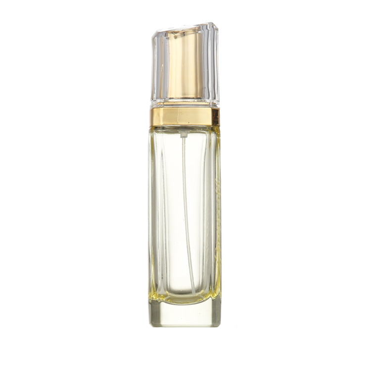 Frasco de vidrio de perfume transparente vacío de 50 ml para embalaje de perfume