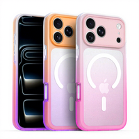 Coque pour iPhone 18 17 Pro Max, dégradé bicolore, givrée translucide, magnétique, compatible hybride PC TPU, antichoc, fine et ajustée