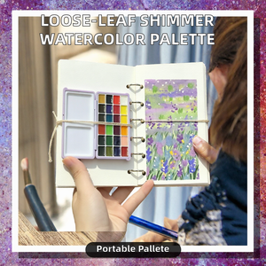 Carnet de peinture à la gouache portable à feuilles mobiles avec pigments nacrés scintillants pour la peinture artistique sur papier - Product Image 2