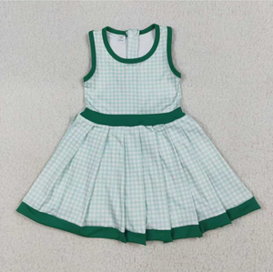 Robes courtes sans manches à volants pour bébés filles, 3 couleurs, style plaid, longueur genou, pour yoga - Product Image 4