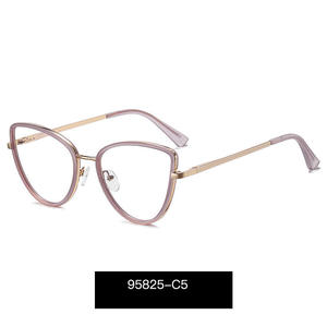 Montures de <span class=keywords><strong>lunettes</strong></span> œil-de-chat de luxe pour femmes, nouvelle collection, montures colorées, anti-lumière bleue, verres de lecture trempés pour le bureau et le quotidien - Product Image 3