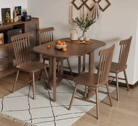 Table à manger pliante moderne et minimaliste en bois de caoutchouc massif, plateau extensible, design compact mural pliable CZ060