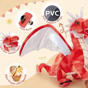 7 Stück Dragon Plüsch Kuscheltier Set 22 Red Dragon Toy Girls Große Gefüllte Dragon Geburtstags dekoration 4 Babys 2 Eier - Product Image 5