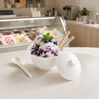 Gobelet à crème glacée LOKYO PP avec couvercle, logo personnalisé, bol à gelato, 5 styles, sans BPA, gobelet à dessert jetable
