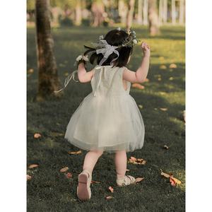 Robe de princesse en jacquard blanc personnalisé de <span class=keywords><strong>boutique</strong></span> Robe sans manches à col rond Robes de filles de style américain - Product Image 3