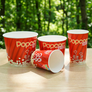 YBLPAK Seau à Popcorn Jetable 85oz, Revêtement PE, Emballage Alimentaire Biodégradable, Gobelets en Papier pour Popcorn, Boîtes à Snacks Durables pour Noël - Product Image 1