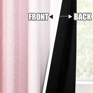 Ombre tende oscuranti in bianco <span class=keywords><strong>e</strong></span> <span class=keywords><strong>rosa</strong></span> 2 tonalità di lino con stampa sfumata tende da finestra reversibili per soggiorno in camera da letto - Product Image 3