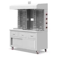 Machine à shawarma électrique commerciale à double rangée, en acier inoxydable, pour doner kebab, grill vertical, machine à rôtir les gyros