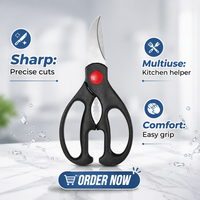 Ciseaux de cuisine multi-usages en acier inoxydable, casse-noix, ouvre-bouteille, coupe-os, lame tranchante pour viande, légumes, herbes