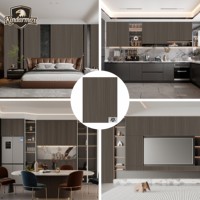 Panneau MDF mélaminé grain de bois naturel haute densité 18 mm, élégance haut de gamme, KindarMax KW076, ignifuge et résistant à l'humidité