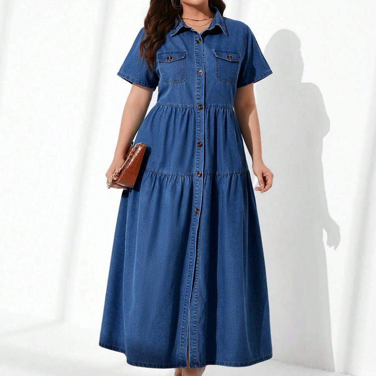 sachin and babi light blue dress Wholesale Formal Womens Denim Dresses Long Sleeves & Pockets